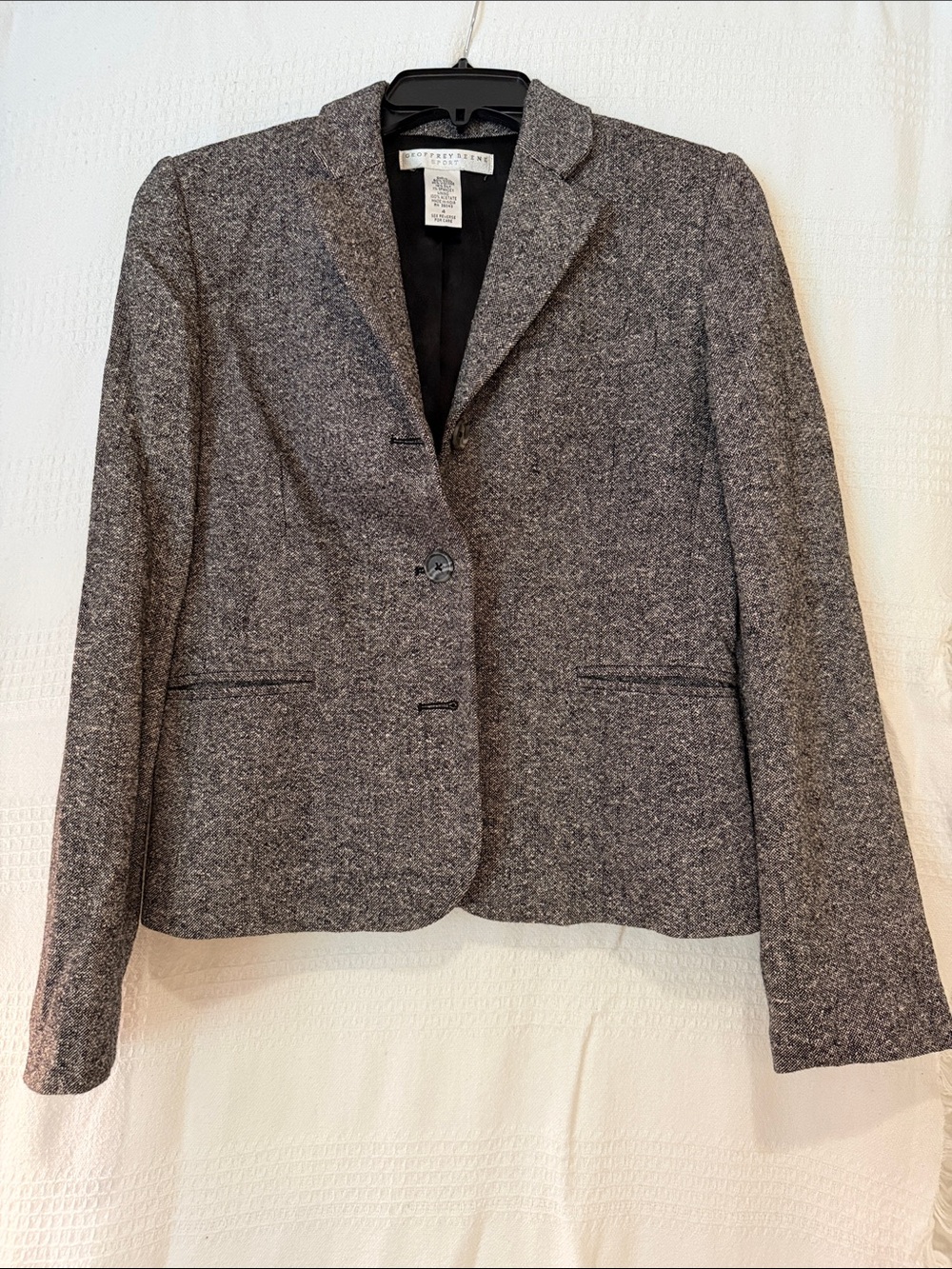 Geoffrey Beene Women's Gray Tweed Blazer Jacket